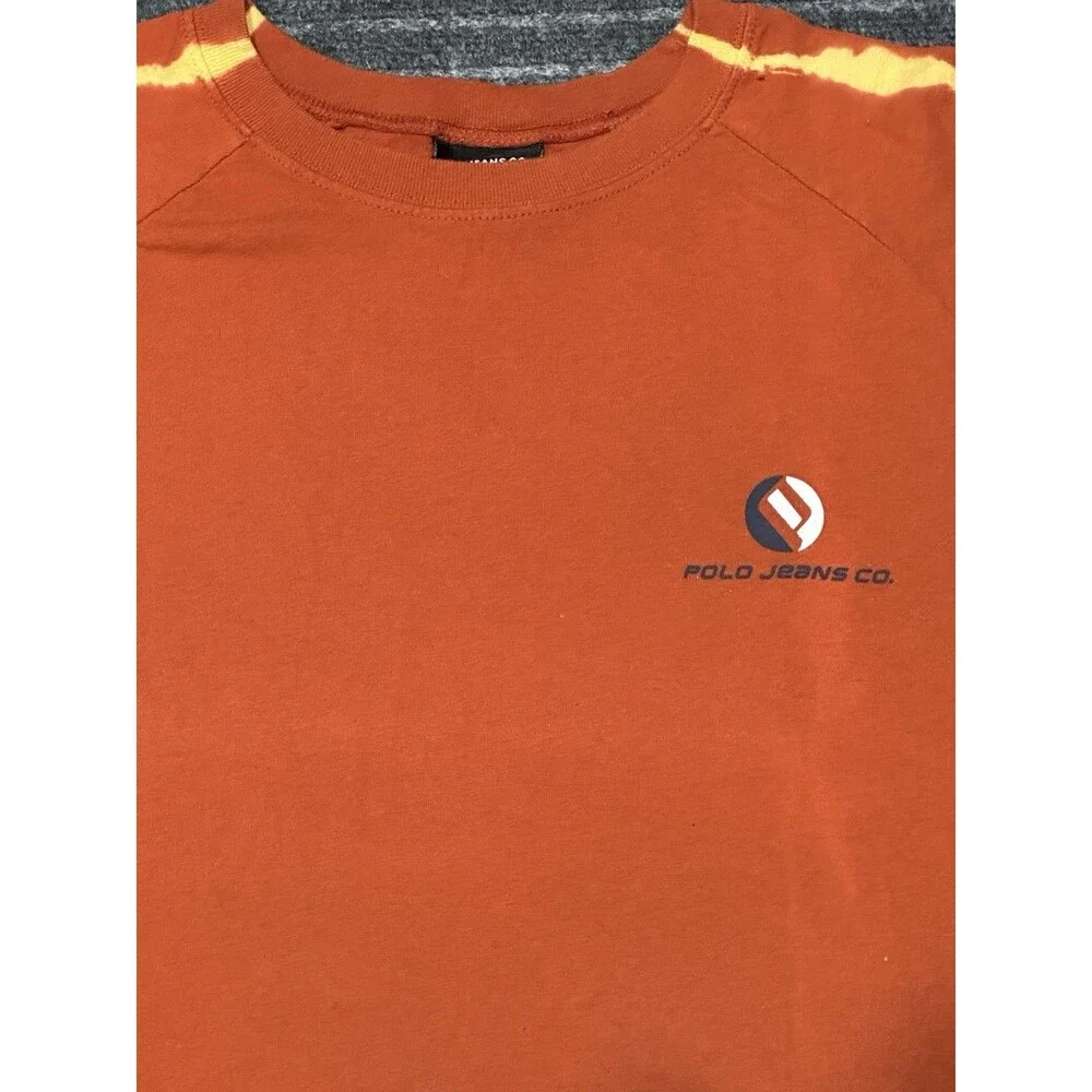 RARE Vintage Y2K Polo Ralph Lauren Jeans Co‎ LS T-Shirt M Tie-Dye Skater USA - Picture 2 of 4
